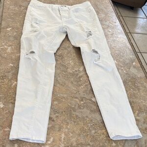 Wax Jean White Distressed Skinny Pants